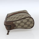 GUCCI GG Supreme Web Sherry Line Clutch Bag PVC Beige 156 01 012 Auth 165080-4
