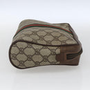 GUCCI GG Supreme Web Sherry Line Clutch Bag PVC Beige 156 01 012 Auth 165080-5