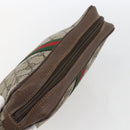 GUCCI GG Supreme Web Sherry Line Clutch Bag PVC Beige 156 01 012 Auth 165080-6