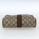 GUCCI GG Supreme Web Sherry Line Clutch Bag PVC Beige 156 01 012 Auth 165080-7