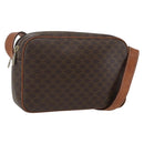 CELINE Macadam Canvas Shoulder Bag PVC Leather Brown Gold Auth 165081-1
