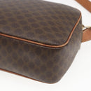 CELINE Macadam Canvas Shoulder Bag PVC Leather Brown Gold Auth 165081-15