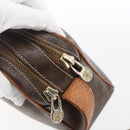 CELINE Macadam Canvas Shoulder Bag PVC Leather Brown Gold Auth 165081-10