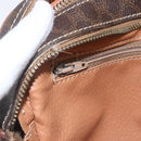 CELINE Macadam Canvas Shoulder Bag PVC Leather Brown Gold Auth 165081-17