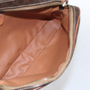 CELINE Macadam Canvas Shoulder Bag PVC Leather Brown Gold Auth 165081-11