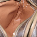 CELINE Macadam Canvas Shoulder Bag PVC Leather Brown Gold Auth 165081-19