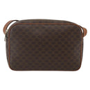 CELINE Macadam Canvas Shoulder Bag PVC Leather Brown Gold Auth 165081-13