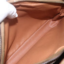 CELINE Macadam Canvas Shoulder Bag PVC Leather Brown Gold Auth 165081-21