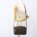 CELINE Macadam Canvas Shoulder Bag PVC Leather Brown Gold Auth 165081-22