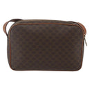 CELINE Macadam Canvas Shoulder Bag PVC Leather Brown Gold Auth 165081-2
