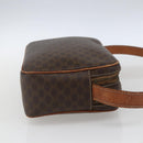 CELINE Macadam Canvas Shoulder Bag PVC Leather Brown Gold Auth 165081-4