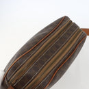 CELINE Macadam Canvas Shoulder Bag PVC Leather Brown Gold Auth 165081-6