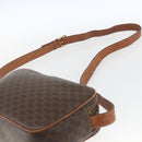CELINE Macadam Canvas Shoulder Bag PVC Leather Brown Gold Auth 165081-8