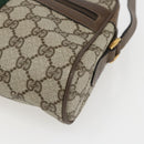 GUCCI GG Supreme Web Sherry Line Bag PVC Beige Gold 75 02 004 Auth 165083-10
