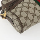 GUCCI GG Supreme Web Sherry Line Bag PVC Beige Gold 75 02 004 Auth 165083-11