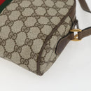 GUCCI GG Supreme Web Sherry Line Bag PVC Beige Gold 75 02 004 Auth 165083-12