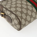 GUCCI GG Supreme Web Sherry Line Bag PVC Beige Gold 75 02 004 Auth 165083-13