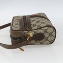 GUCCI GG Supreme Web Sherry Line Bag PVC Beige Gold 75 02 004 Auth 165083-4