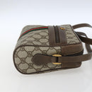 GUCCI GG Supreme Web Sherry Line Bag PVC Beige Gold 75 02 004 Auth 165083-5