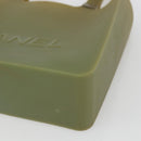 CHANEL Tote Bag rubber Khaki CC Auth 165086-9