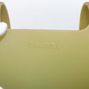 CHANEL Tote Bag rubber Khaki CC Auth 165086-11