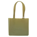 CHANEL Tote Bag rubber Khaki CC Auth 165086-13