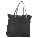 GUCCI GG Canvas Tote Bag Nylon Black Silver 295252 Auth 165091-1