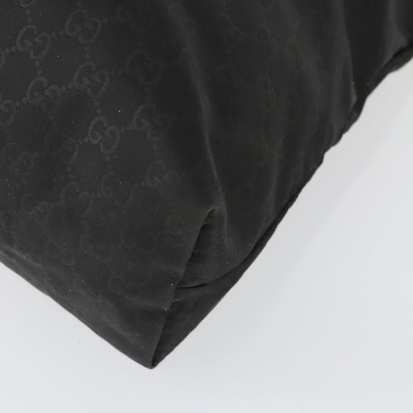 GUCCI GG Canvas Tote Bag Nylon Black Silver 295252 Auth 165091