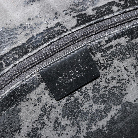 GUCCI Shoulder Bag Patent leather Black Silver 001 3017 Auth 165092