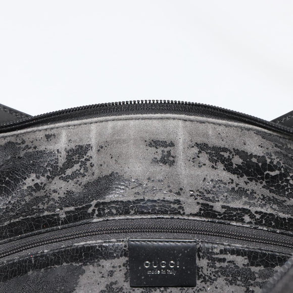 GUCCI Shoulder Bag Patent leather Black Silver 001 3017 Auth 165092