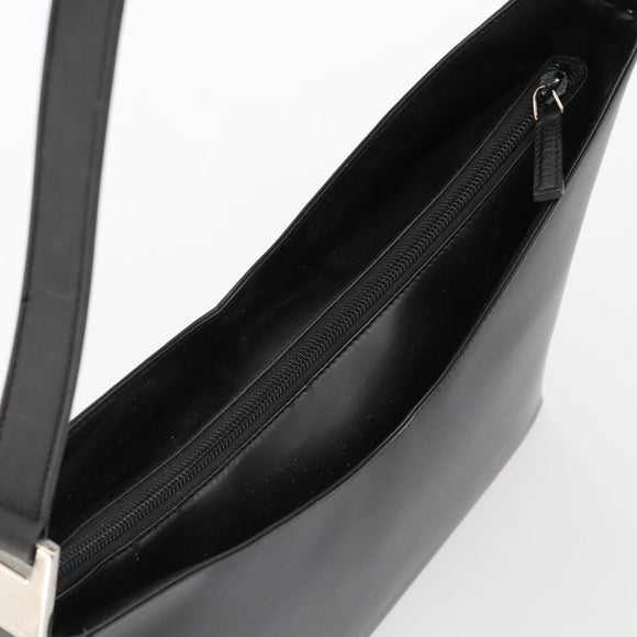 GUCCI Shoulder Bag Patent leather Black Silver 001 3017 Auth 165092