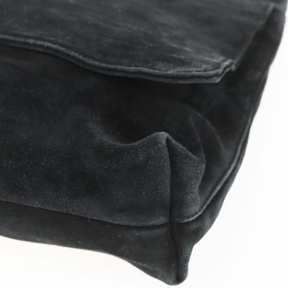 GUCCI Shoulder Bag Suede Black Auth 165095