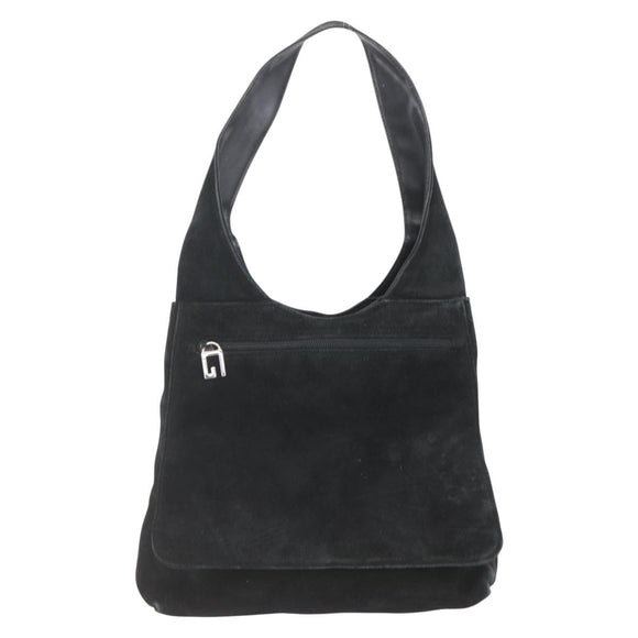 GUCCI Shoulder Bag Suede Black Auth 165095