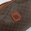 CELINE Macadam Canvas Pouch PVC Leather Brown Gold Auth 165097-17