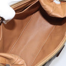 CELINE Macadam Canvas Pouch PVC Leather Brown Gold Auth 165097-10