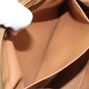 CELINE Macadam Canvas Pouch PVC Leather Brown Gold Auth 165097-12