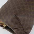 CELINE Macadam Canvas Pouch PVC Leather Brown Gold Auth 165097-14