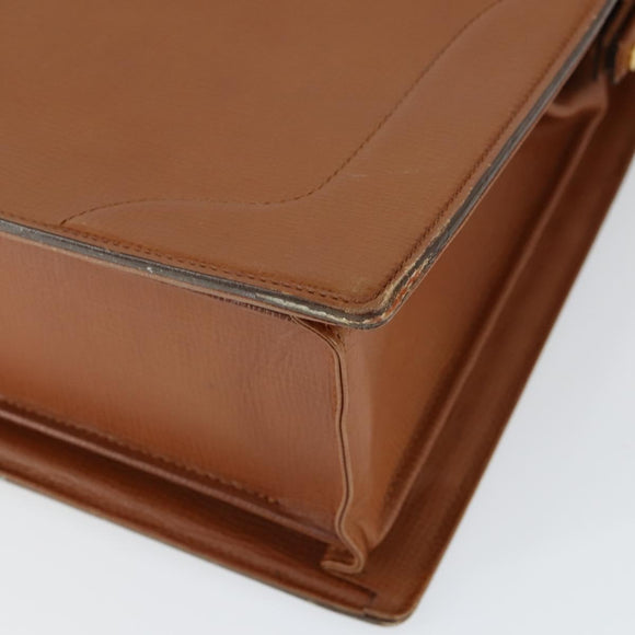 Burberrys Business Bag Leather Brown Gold Auth 165099