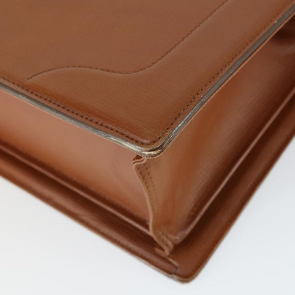Burberrys Business Bag Leather Brown Gold Auth 165099