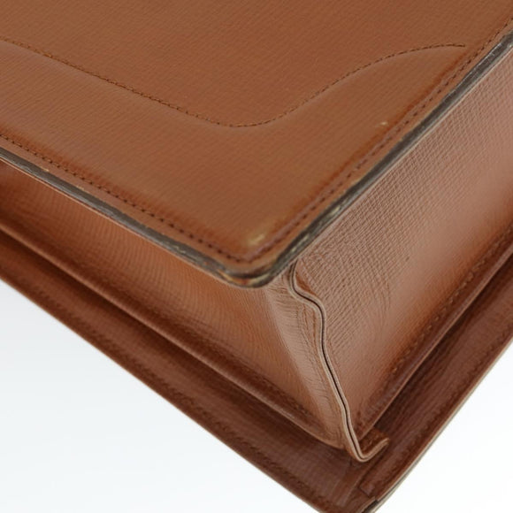 Burberrys Business Bag Leather Brown Gold Auth 165099