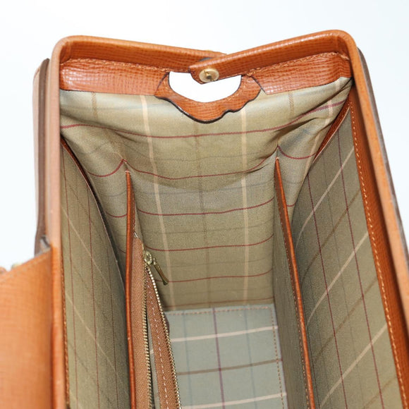 Burberrys Business Bag Leather Brown Gold Auth 165099