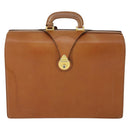 Burberrys Business Bag Leather Brown Gold Auth 165099-2