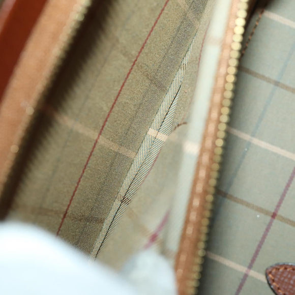 Burberrys Business Bag Leather Brown Gold Auth 165099