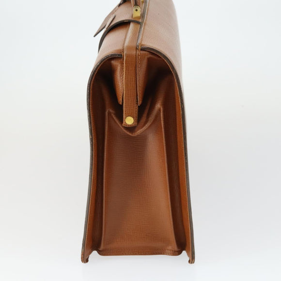 Burberrys Business Bag Leather Brown Gold Auth 165099