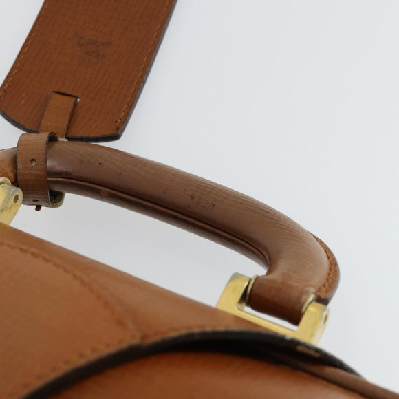 Burberrys Business Bag Leather Brown Gold Auth 165099