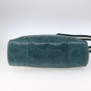 BALLY Hand Bag Leather 2way Green Silver Auth 165100-5
