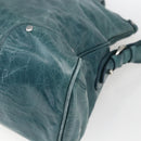 BALLY Hand Bag Leather 2way Green Silver Auth 165100-9