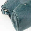 BALLY Hand Bag Leather 2way Green Silver Auth 165100-16
