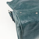 BALLY Hand Bag Leather 2way Green Silver Auth 165100-18