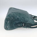 BALLY Hand Bag Leather 2way Green Silver Auth 165100-4